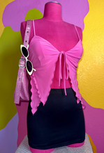 Load image into Gallery viewer, Ruffle Front Tie Crop Top
