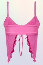Load image into Gallery viewer, Ruffle Front Tie Crop Top
