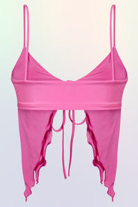 Ruffle Front Tie Crop Top