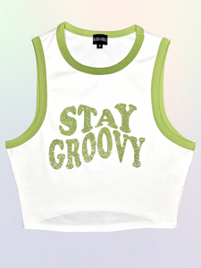 Stay Groovy Cropped Tank Top